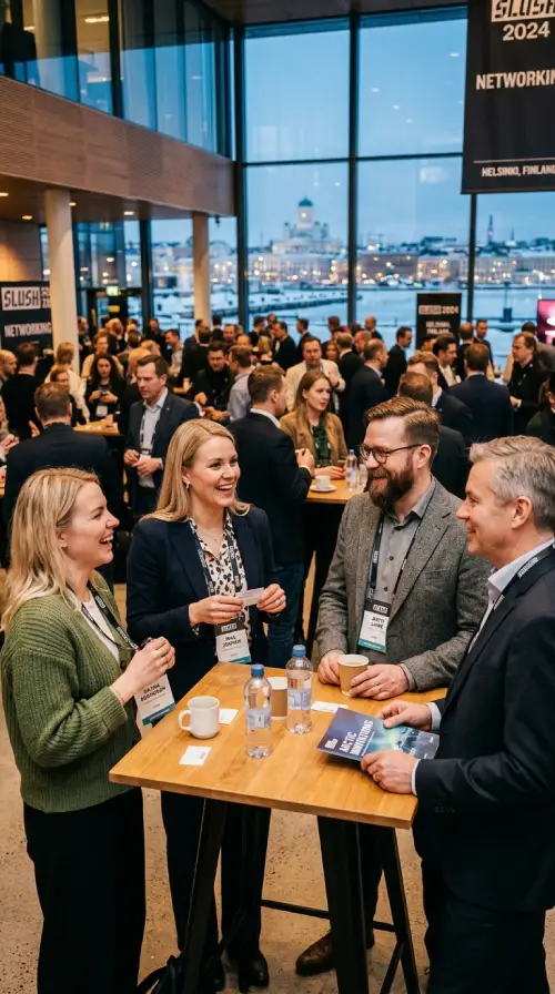 yrittajat verkostoitumassa