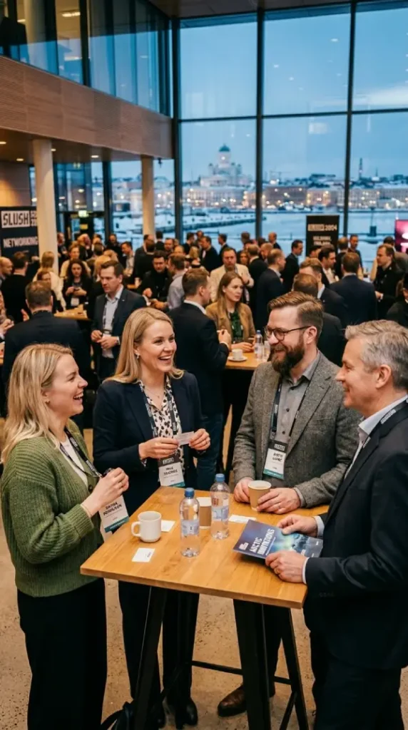 Yrittäjät verkostoitumassa